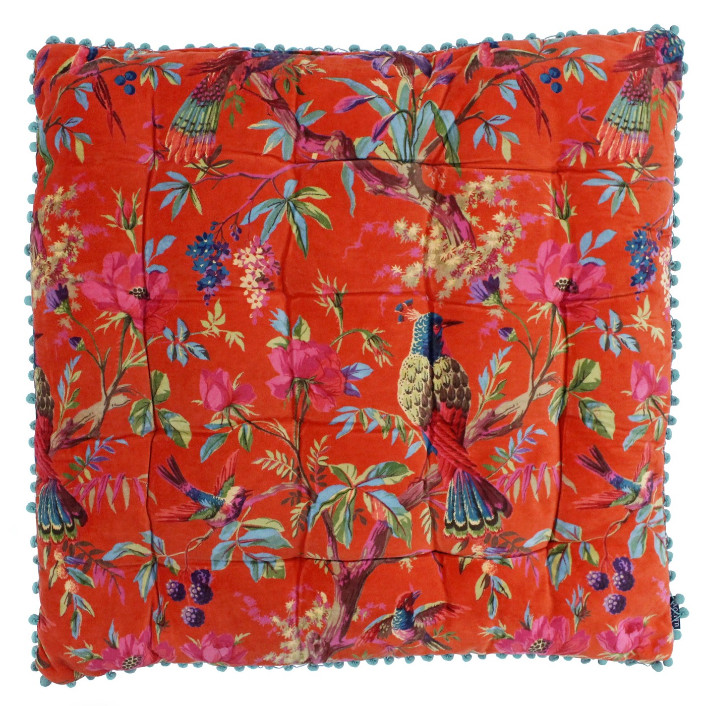 The Home Furnishings Company Paradise Yellow Mineral Orange Velvet Style Cushions and Floor Cushions   