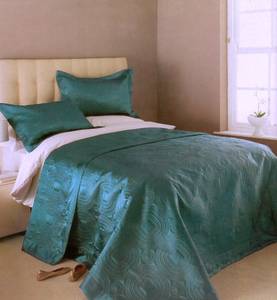 The Home Furnishings Company BLUE SATIN DOUBLE/KINGSIZE BEDSPREAD 230X260CMS INCLUDING 2 PILLOW SHAMS