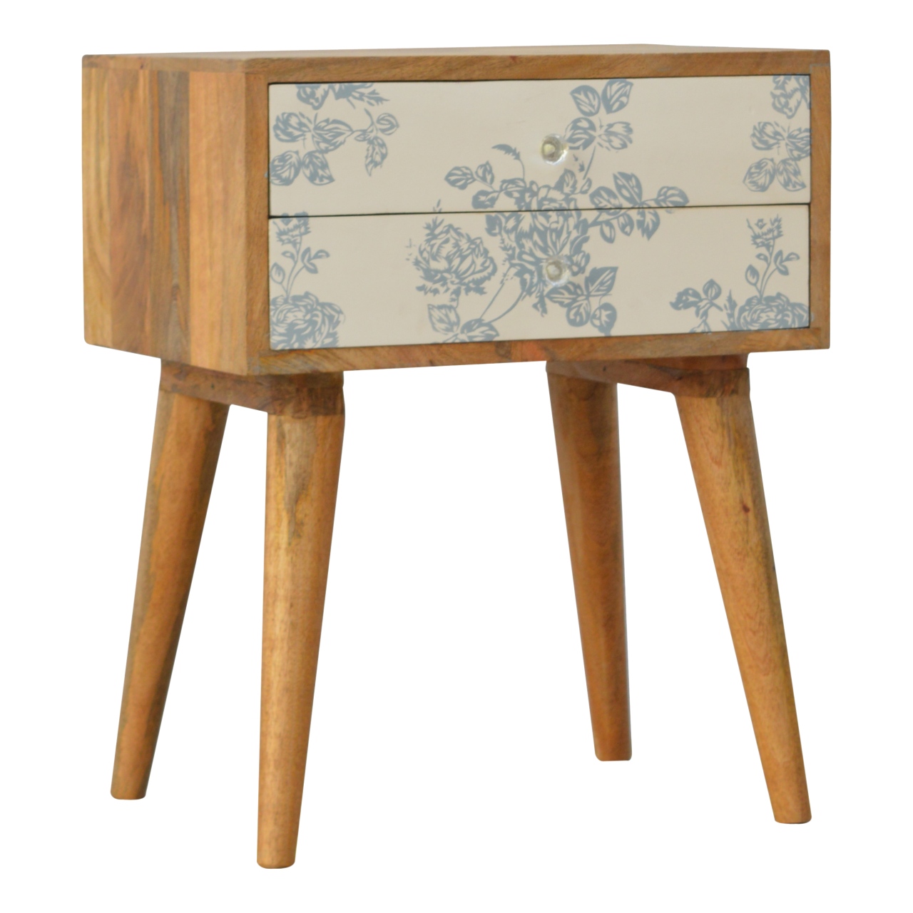 The Home Furnishings Company Blue Floral Screen 2 Drawer Table