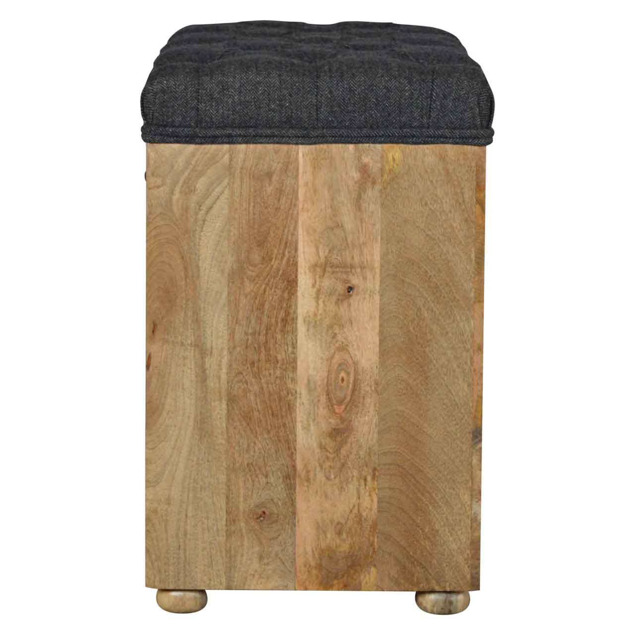 The Home Furnishings Company Black Tweed 6 Slot Shoe Storage Bench 