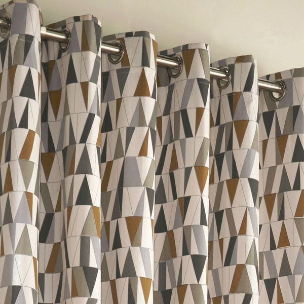 The Home Furnishings Company Reno Charcoal/Gold Curtains/Cushion/Duvet Set   
