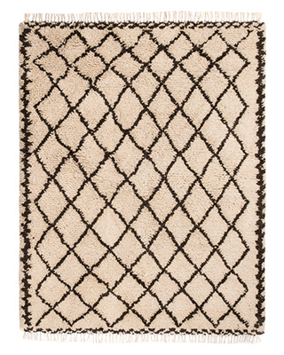 The Home Furnishings Company Marrakech Handwoven Cream Shaggy Rug
