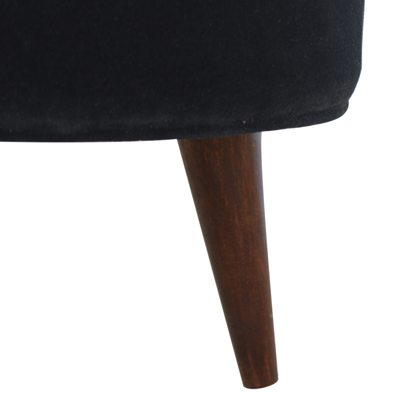 The Home Furnishings Company Black Velvet Nordic Foot Rest Stool  