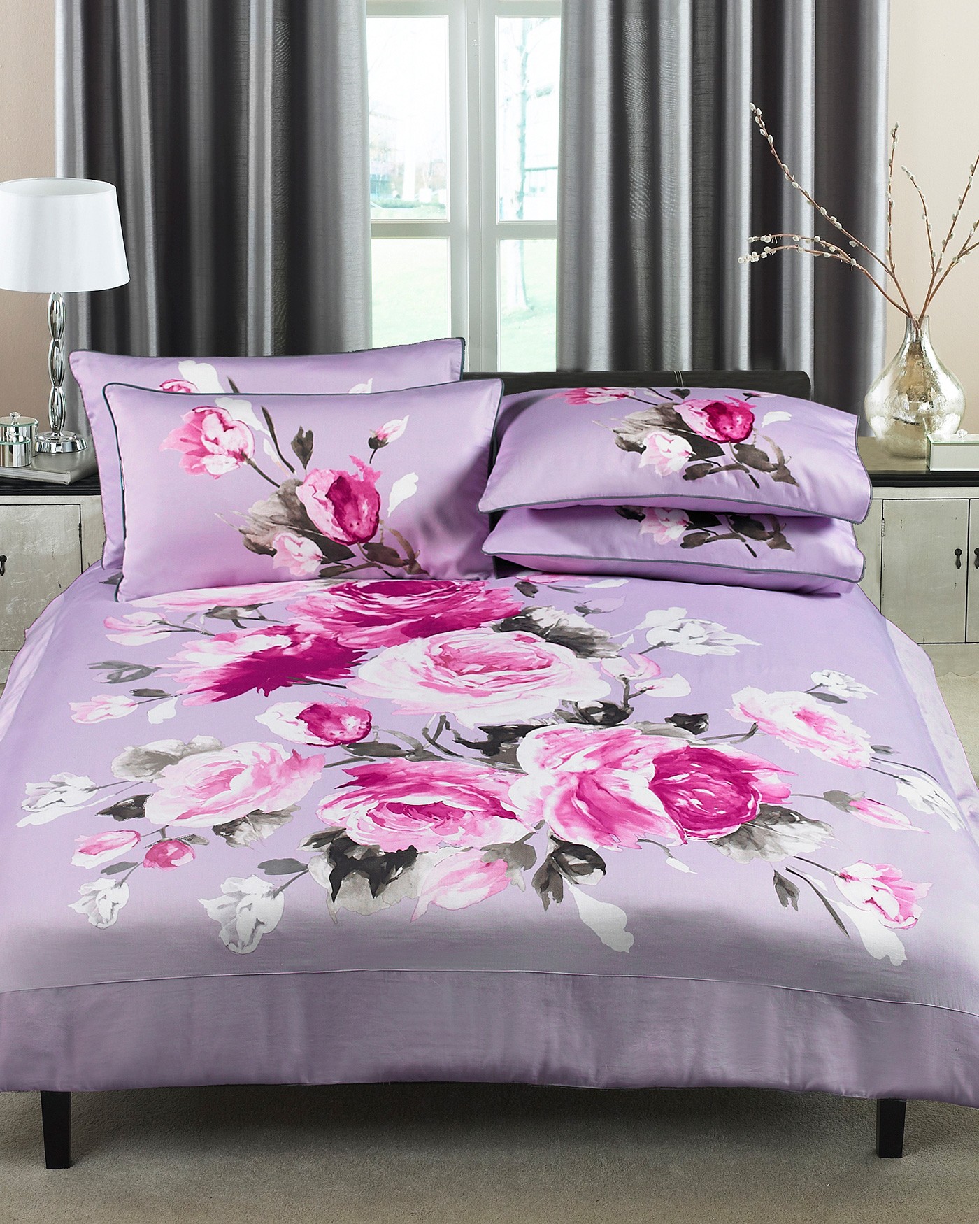 The Home Furnishings Company 100% Cotton Windsor Heather Duvet Set