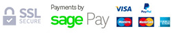 SagePay Logo and Accepted Credit and Debit Cards